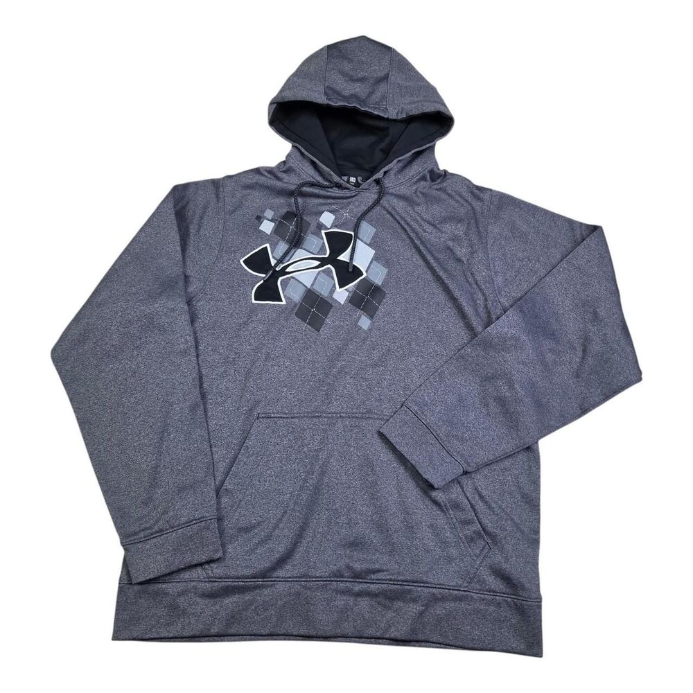 Under-armour Men's Grey and Navy Hoodie